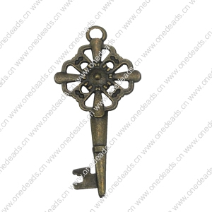 Zinc alloy Pendant, Fashion jewelry findings, Many colors for choice, Key 39x19mm, Sold By Bag