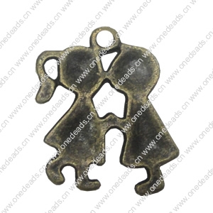 Zinc alloy Pendant, Fashion jewelry findings, Many colors for choice, People 24x17.5mm, Sold By Bag