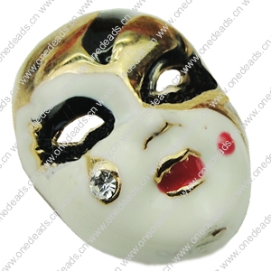 Brooch/Hairpin Head, Fashion Zinc Alloy Jewelry Findings. Face mask 14x19mm Sold by PC
