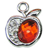 Crystal Zinc alloy Pendant, Fashion jewelry findings, Many colors for choice, Fruit 14x20mm, Sold By PC

