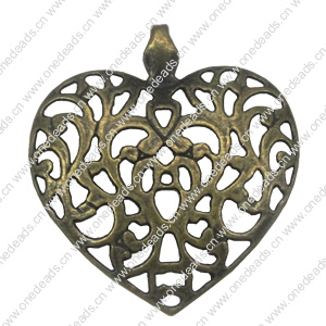 Zinc alloy Pendant, Fashion jewelry findings, Many colors for choice, Heart 55x51mm, Sold By PC