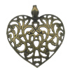 Zinc alloy Pendant, Fashion jewelry findings, Many colors for choice, Heart 55x51mm, Sold By PC
