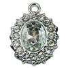 Crystal Zinc alloy Pendant, Fashion jewelry findings, Many colors for choice, Flat oval 22x16mm, Sold By PC
