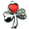 Crystal Zinc alloy Pendant, Fashion jewelry findings, Many colors for choice, Leaf 24x19mm, Sold By PC
