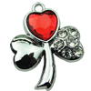 Crystal Zinc alloy Pendant, Fashion jewelry findings, Many colors for choice, Leaf 24x19mm, Sold By PC