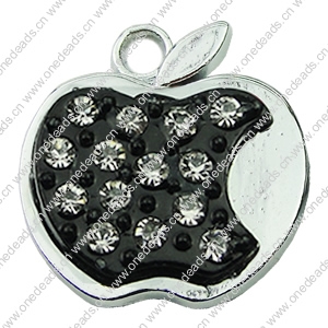 Crystal Zinc alloy Pendant, Fashion jewelry findings, Many colors for choice, Fruit 18x19mm, Sold By PC