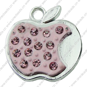 Crystal Zinc alloy Pendant, Fashion jewelry findings, Many colors for choice, Fruit 18x19mm, Sold By PC