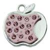 Crystal Zinc alloy Pendant, Fashion jewelry findings, Many colors for choice, Fruit 18x19mm, Sold By PC
