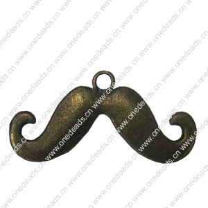 Zinc alloy Pendant, Fashion jewelry findings, Many colors for choice, Mustache 43x21mm, Sold By Bag