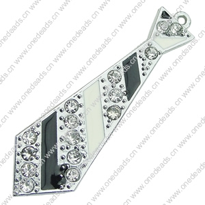 Crystal Zinc alloy Pendant, Fashion jewelry findings, Many colors for choice, 13x45mm, Sold By PC