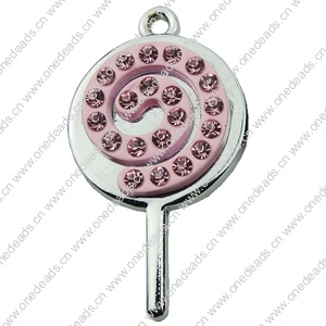 Crystal Zinc alloy Pendant, Fashion jewelry findings, Many colors for choice, 18x32mm, Sold By PC