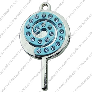 Crystal Zinc alloy Pendant, Fashion jewelry findings, Many colors for choice, 18x32mm, Sold By PC