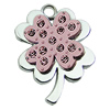 Crystal Zinc alloy Pendant, Fashion jewelry findings, Many colors for choice, Flower 20x27mm, Sold By PC