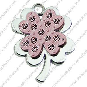 Crystal Zinc alloy Pendant, Fashion jewelry findings, Many colors for choice, Flower 20x27mm, Sold By PC