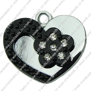 Crystal Zinc alloy Pendant, Fashion jewelry findings, Many colors for choice, Heart 20x22mm, Sold By PC