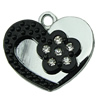 Crystal Zinc alloy Pendant, Fashion jewelry findings, Many colors for choice, Heart 20x22mm, Sold By PC
