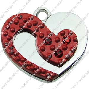 Crystal Zinc alloy Pendant, Fashion jewelry findings, Many colors for choice, Heart 20x22mm, Sold By PC