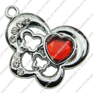 Crystal Zinc alloy Pendant, Fashion jewelry findings, Many colors for choice, Animal 20x25mm, Sold By PC
