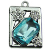 Crystal Zinc alloy Pendant, Fashion jewelry findings, Many colors for choice, Rectangle 18x26mm, Sold By PC