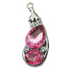 Crystal Zinc alloy Pendant, Fashion jewelry findings, Many colors for choice, Calabash 13x17mm, Sold By PC
