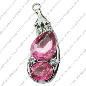 Crystal Zinc alloy Pendant, Fashion jewelry findings, Many colors for choice, Calabash 13x17mm, Sold By PC