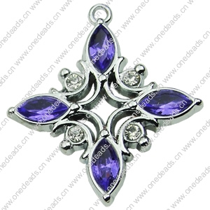 Crystal Zinc alloy Pendant, Fashion jewelry findings, Many colors for choice, Diamond 33x30mm, Sold By PC