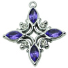 Crystal Zinc alloy Pendant, Fashion jewelry findings, Many colors for choice, Diamond 33x30mm, Sold By PC
