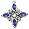 Crystal Zinc alloy Pendant, Fashion jewelry findings, Many colors for choice, Diamond 33x30mm, Sold By PC