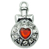 Crystal Zinc alloy Pendant, Fashion jewelry findings, Many colors for choice, Flat Round 15x28mm, Sold By PC