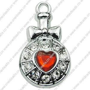Crystal Zinc alloy Pendant, Fashion jewelry findings, Many colors for choice, Flat Round 15x28mm, Sold By PC