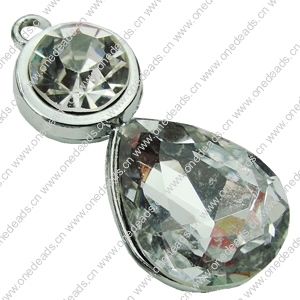 Crystal Zinc alloy Pendant, Fashion jewelry findings, Many colors for choice, Teardorp 14x34mm, Sold By PC