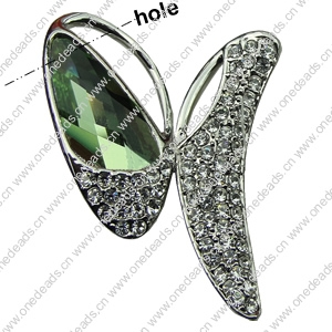 Crystal Zinc alloy Pendant, Fashion jewelry findings, Many colors for choice, Animal 25x39mm, Sold By PC