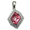 Crystal Zinc alloy Pendant, Fashion jewelry findings, Many colors for choice, Diamond 25x19mm, Sold By PC