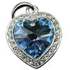 Crystal Zinc alloy Pendant, Fashion jewelry findings, Many colors for choice, Heart 19x20mm, Sold By PC
