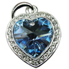 Crystal Zinc alloy Pendant, Fashion jewelry findings, Many colors for choice, Heart 19x20mm, Sold By PC