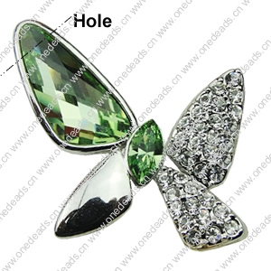 Crystal Zinc alloy Pendant, Fashion jewelry findings, Many colors for choice, Animal 26x37mm, Sold By PC