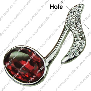 Crystal Zinc alloy Pendant, Fashion jewelry findings, Many colors for choice, musical note 18x34mm, Sold By PC