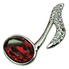Crystal Zinc alloy Pendant, Fashion jewelry findings, Many colors for choice, musical note 18x34mm, Sold By PC
