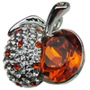 Crystal Zinc alloy Pendant, Fashion jewelry findings, Many colors for choice, Fruit 20x19mm, Sold By PC