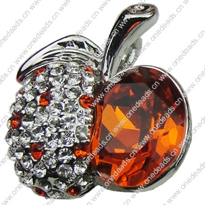 Crystal Zinc alloy Pendant, Fashion jewelry findings, Many colors for choice, Fruit 20x19mm, Sold By PC