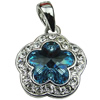 Crystal Zinc alloy Pendant, Fashion jewelry findings, Many colors for choice, Flower 19x21mm, Sold By PC