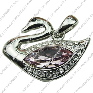 Crystal Zinc alloy Pendant, Fashion jewelry findings, Many colors for choice, Animal 22x27mm, Sold By PC
