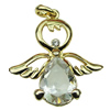 Crystal Zinc alloy Pendant, Fashion jewelry findings, Many colors for choice, Angel 27x30mm, Sold By PC
