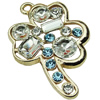 Crystal Zinc alloy Pendant, Fashion jewelry findings, Many colors for choice, Flower 25x40mm, Sold By PC
