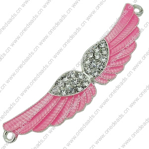 Crystal Zinc alloy Connector, Fashion jewelry findings, Many colors for choice, 58x12mm, Sold By PC