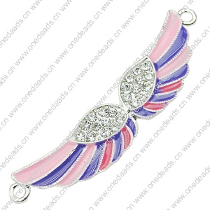Crystal Zinc alloy Connector, Fashion jewelry findings, Many colors for choice, 58x12mm, Sold By PC