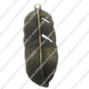 Zinc alloy Pendant, Fashion jewelry findings, Many colors for choice, Leaf 43x18mm, Sold By Bag