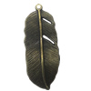 Zinc alloy Pendant, Fashion jewelry findings, Many colors for choice, Leaf 43x18mm, Sold By Bag