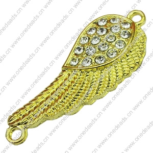 Crystal Zinc alloy Connector, Fashion jewelry findings, Many colors for choice, 17x46mm, Sold By PC