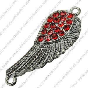 Crystal Zinc alloy Connector, Fashion jewelry findings, Many colors for choice, 17x46mm, Sold By PC